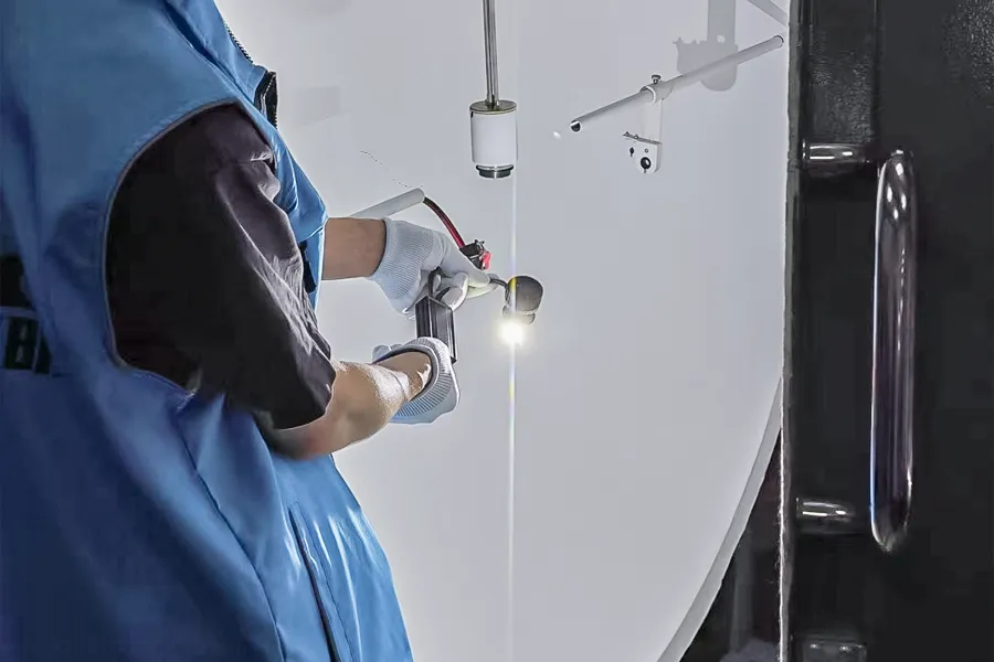 Integrating sphere spectrometer testing equipment