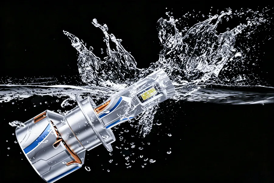 IP68 sealed HAIZG LED automotive light underwater validation test